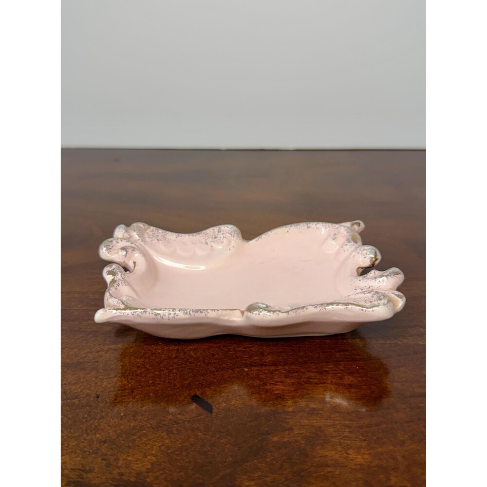 1950s Nippon Yoko Boeki Pink Porcelain Ladies Ashtray Trinket Dish